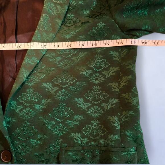 Sandro Floral Jacquard Jacket In Chlorophylle - Size 4 - Picture 8 of 11